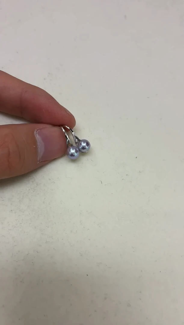 银S925镶嵌DA海水珍珠耳饰6-7 y1226