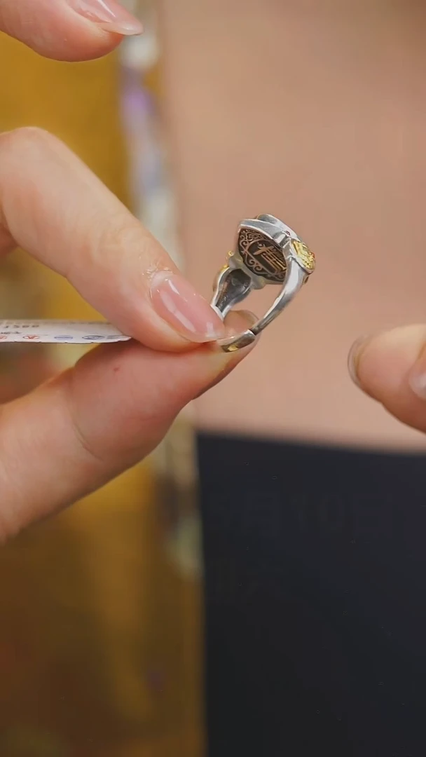 玛瑙/玉髓戒指银S925镶嵌多样性发其一