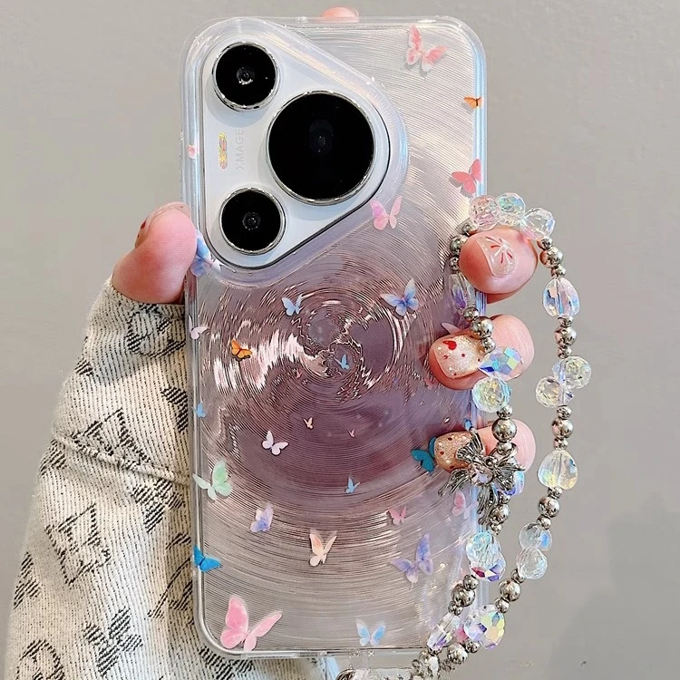手机壳适用华为mate70pro+新款壳日韩ins漩涡纹彩色蝴蝶pura70pro