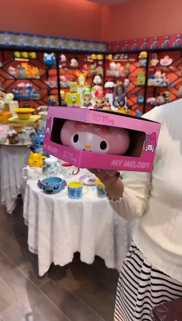 瓷片@@粉色美乐蒂陶瓷水杯