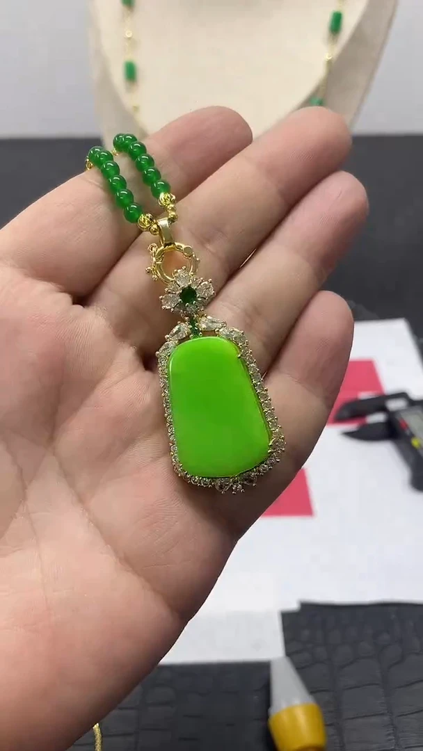 颈饰未镶嵌翡翠无事牌153加万能链