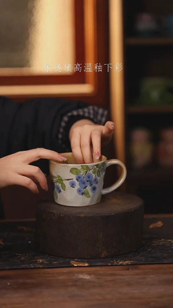 陶瓷景德镇高温釉下手绘陶瓷@L695@