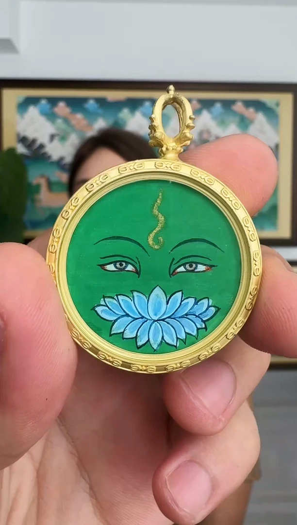 吊坠绿妈妈-热贡纯手绘