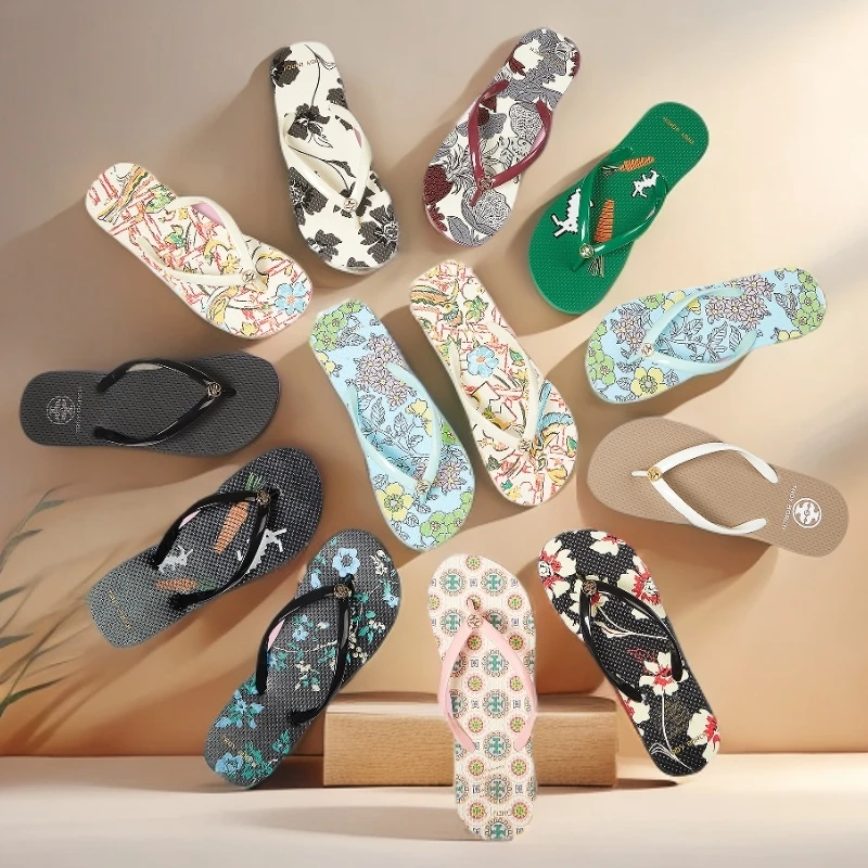 【平底】P01-P14夏季休闲百搭印花防滑沙滩舒适女士平跟人字拖
