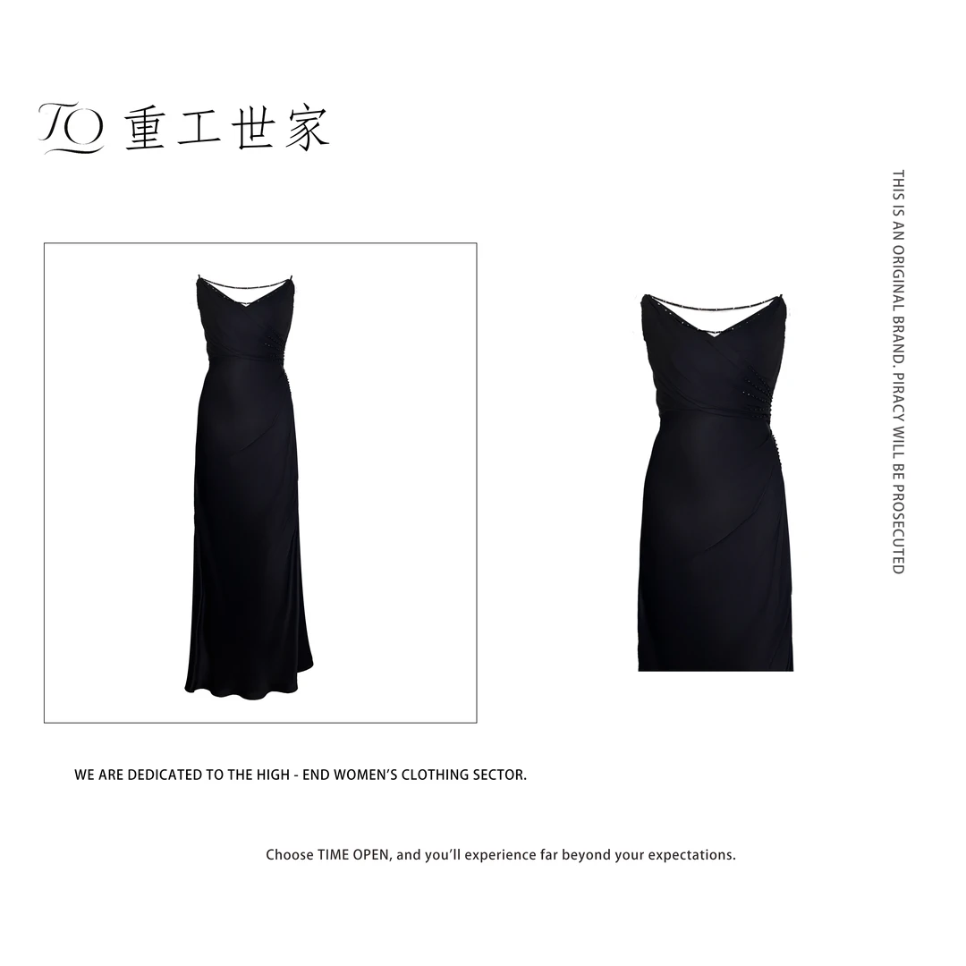 【女王】高奢洋气时尚精致感钉珠连衣裙