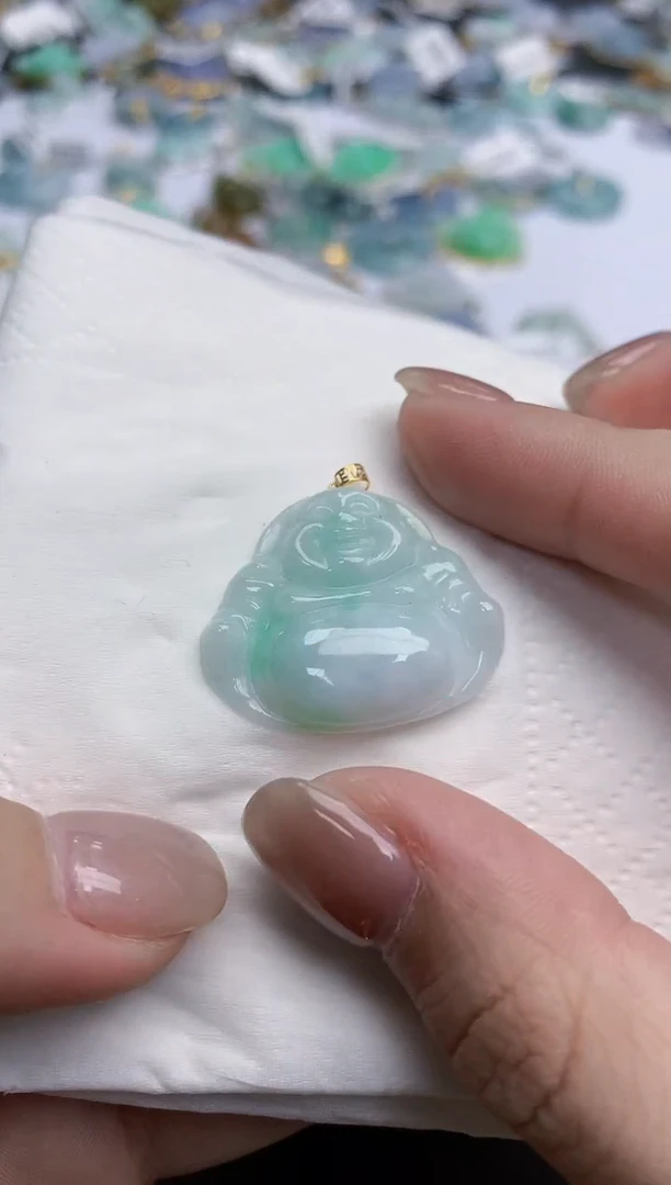 【闪购商品】翡翠颈饰18K金镶嵌天然缅甸翡翠A货