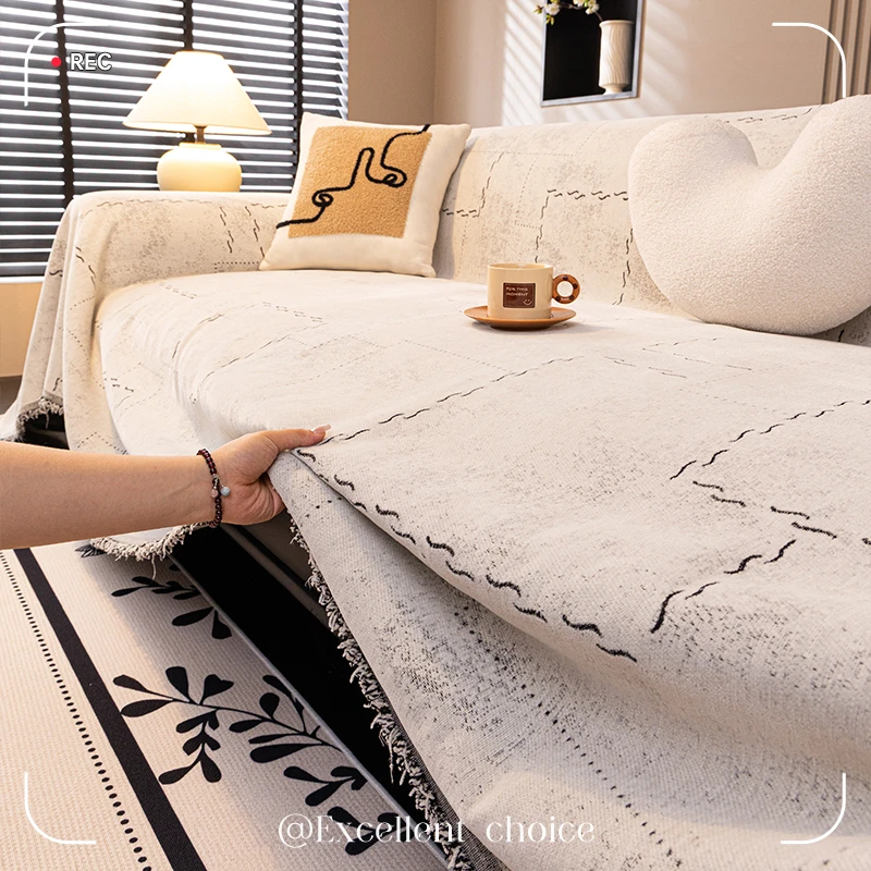 雪尼尔沙发套罩全包万能保护套2025新款四季通用防滑沙发盖布巾