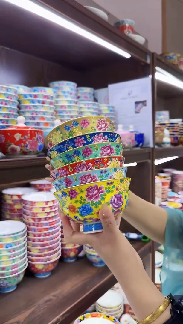 珐琅  5英寸饭碗6个景德镇餐具
