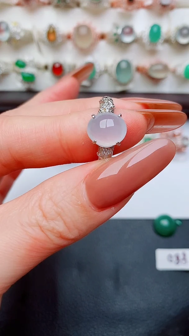 银S925镶嵌戒指翡翠..