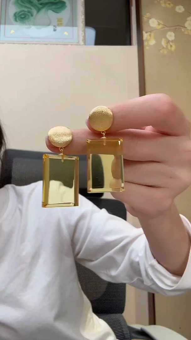 琥珀未镶嵌耳饰耳环