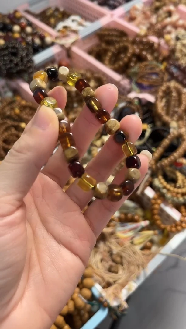 手串琥珀未镶嵌琥珀多宝方糖手串