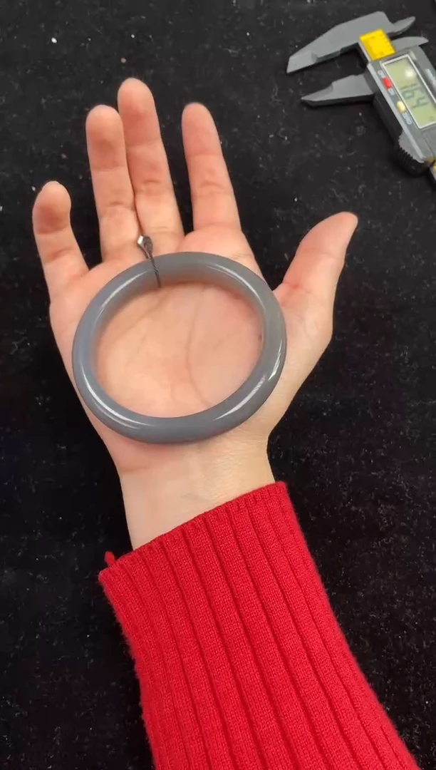 未镶嵌手镯和田玉和田玉青海料烟紫60圈口和田玉手镯女