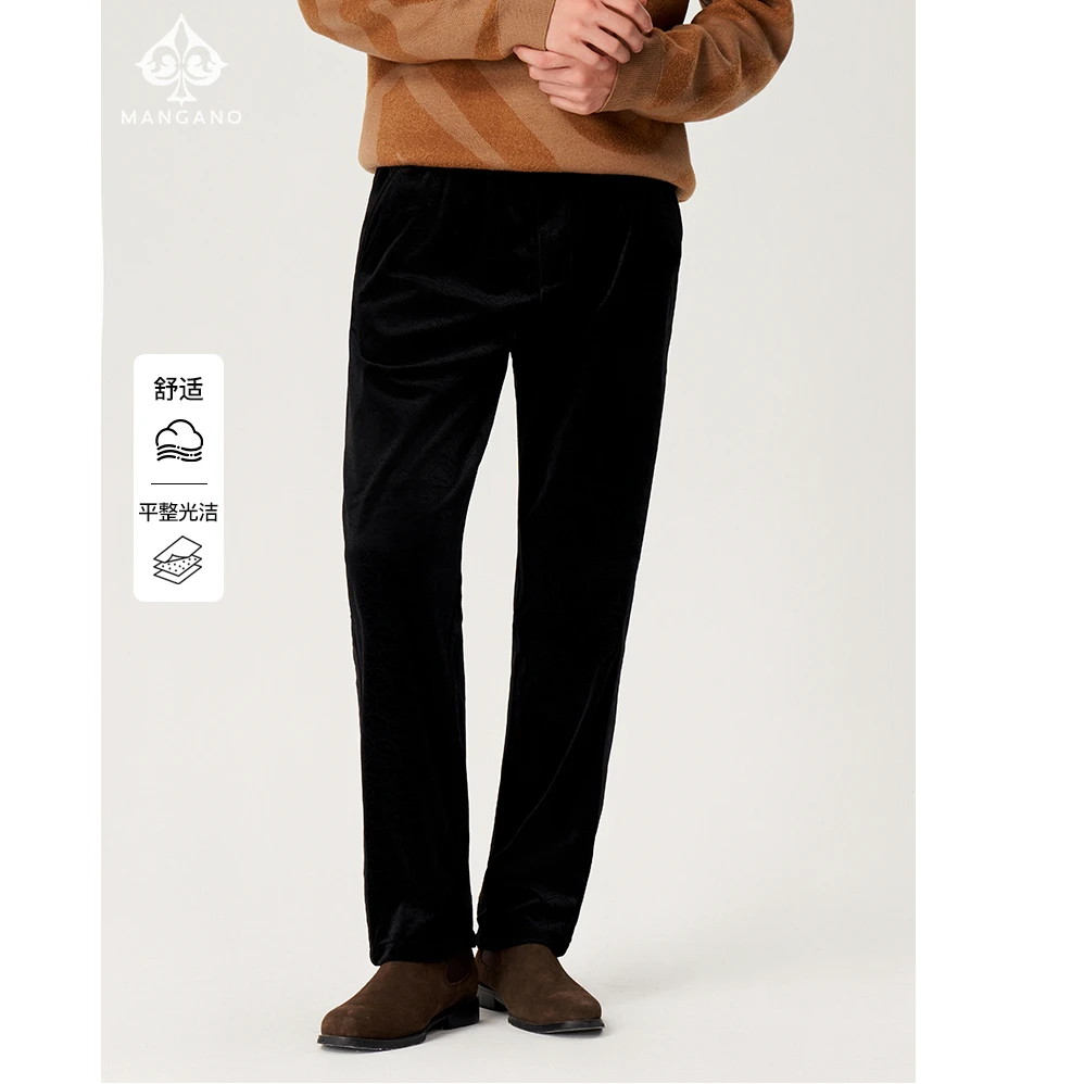 曼加龙25年秋冬微弹力慵懒休闲裤男男士新款高级感男装休闲装3609