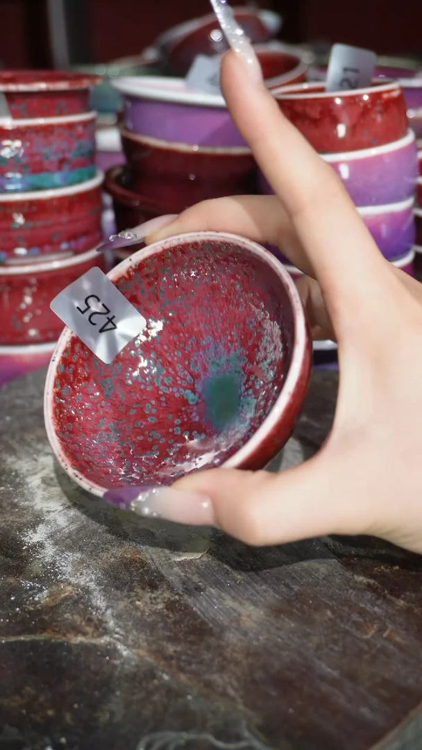 摆件陶精品窑变钧瓷茶器