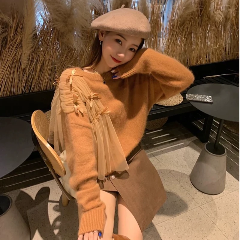 小香风高级感毛衣女秋冬慵懒风宽松设计感小众加厚显瘦百搭外穿