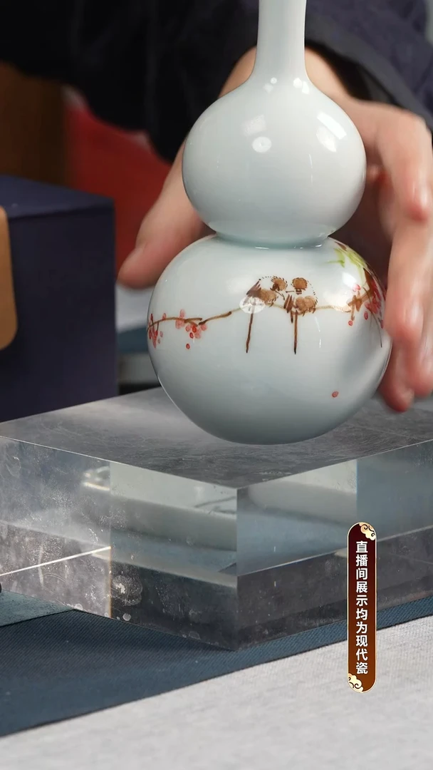 杯子瓷手工手绘-葫芦瓶-微瑕慎拍