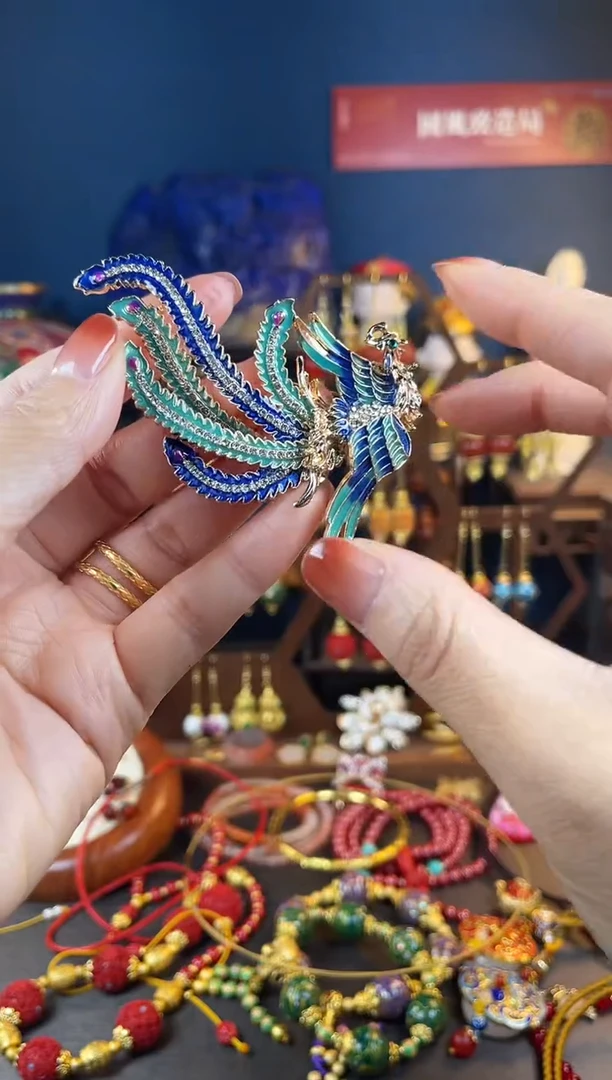 【闪购商品】凤珐琅景泰蓝胸针