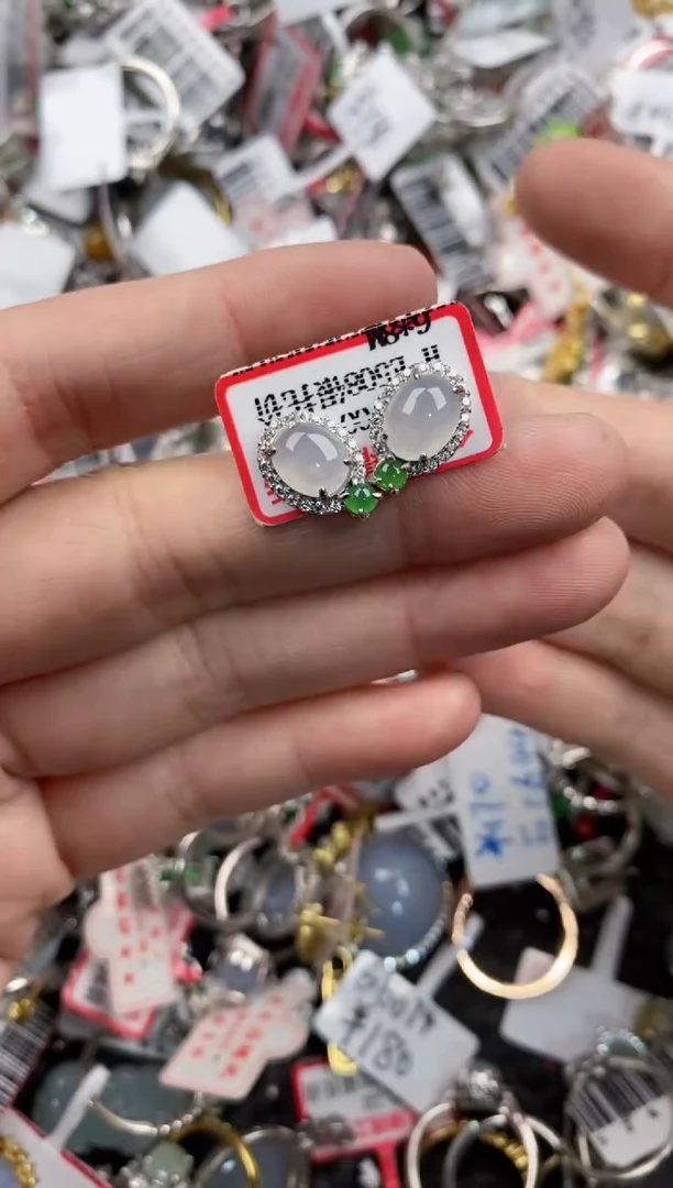 银S925镶嵌戒指翡翠666----4