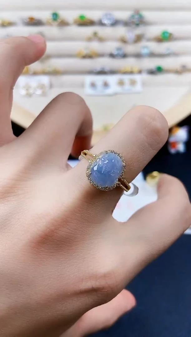 翡翠戒指银S925镶嵌461978