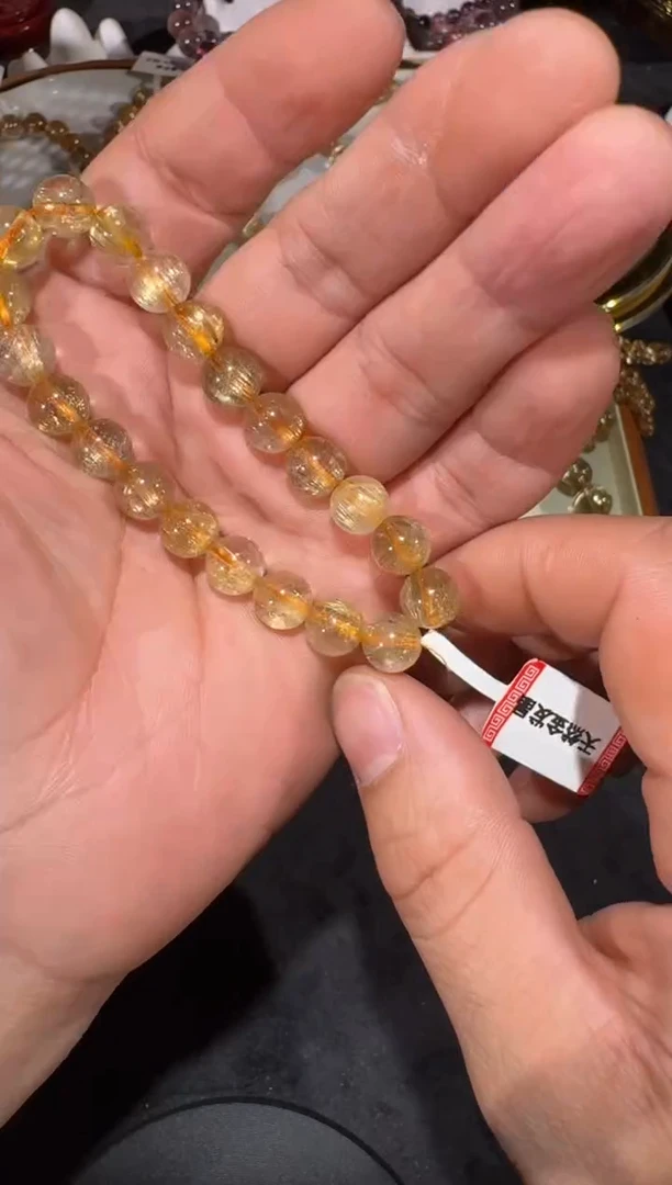 未镶嵌手串发晶SJ-434金发晶