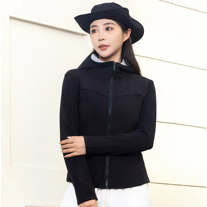 春秋石墨烯小蛮腰连帽上衣轻量化修身显瘦时尚休闲百搭806