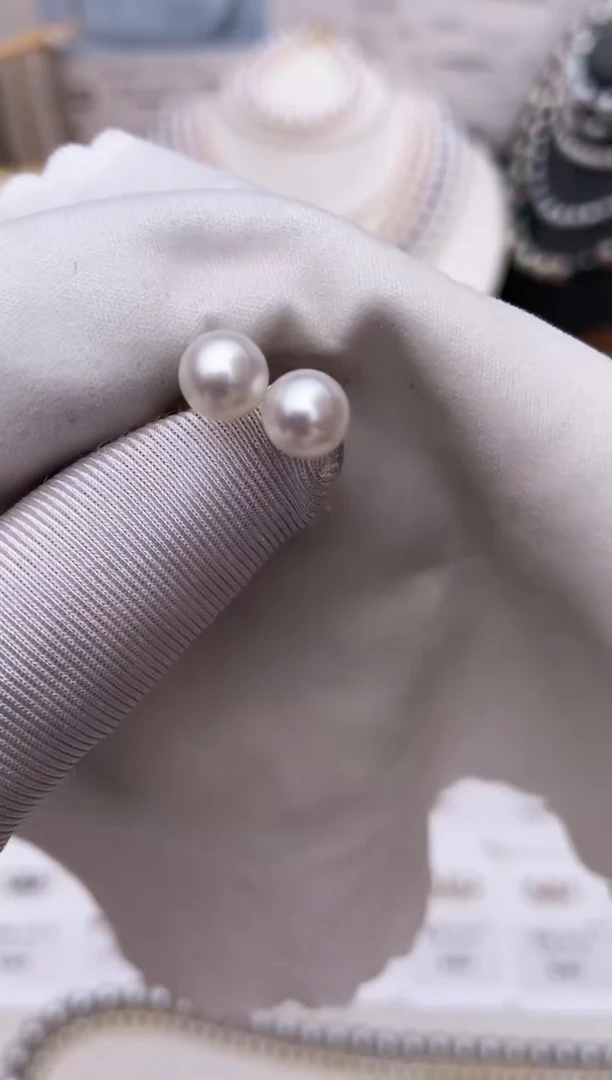 【闪购商品】海水珍珠耳饰18K金镶嵌特选福利6-7mm不退不换