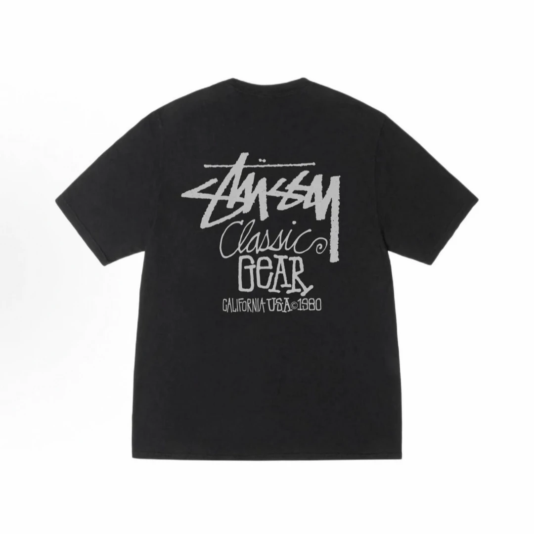 Stussy CLASSIC GEAR TEE PIGMENT DYED 经典印花logoT恤