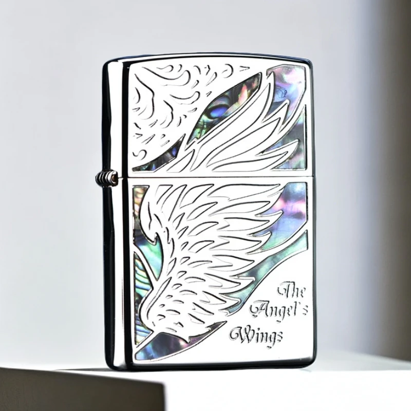 zippo打火机正品天使之翼镜面彩贝之宝煤油防风男士礼物DY990