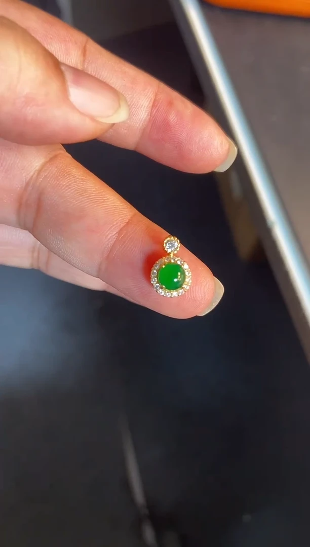 吊坠(不含链)银S925镶嵌翡翠1