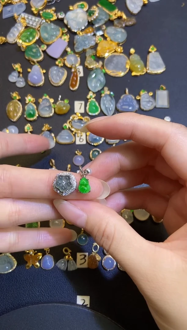 吊坠(不含链)银S925镶嵌翡翠郭**肉1