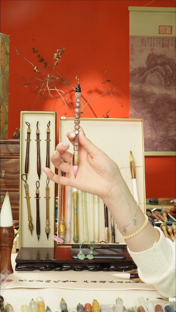 295号闪孤品高货毛笔链接 清水试笔 蘸墨不退