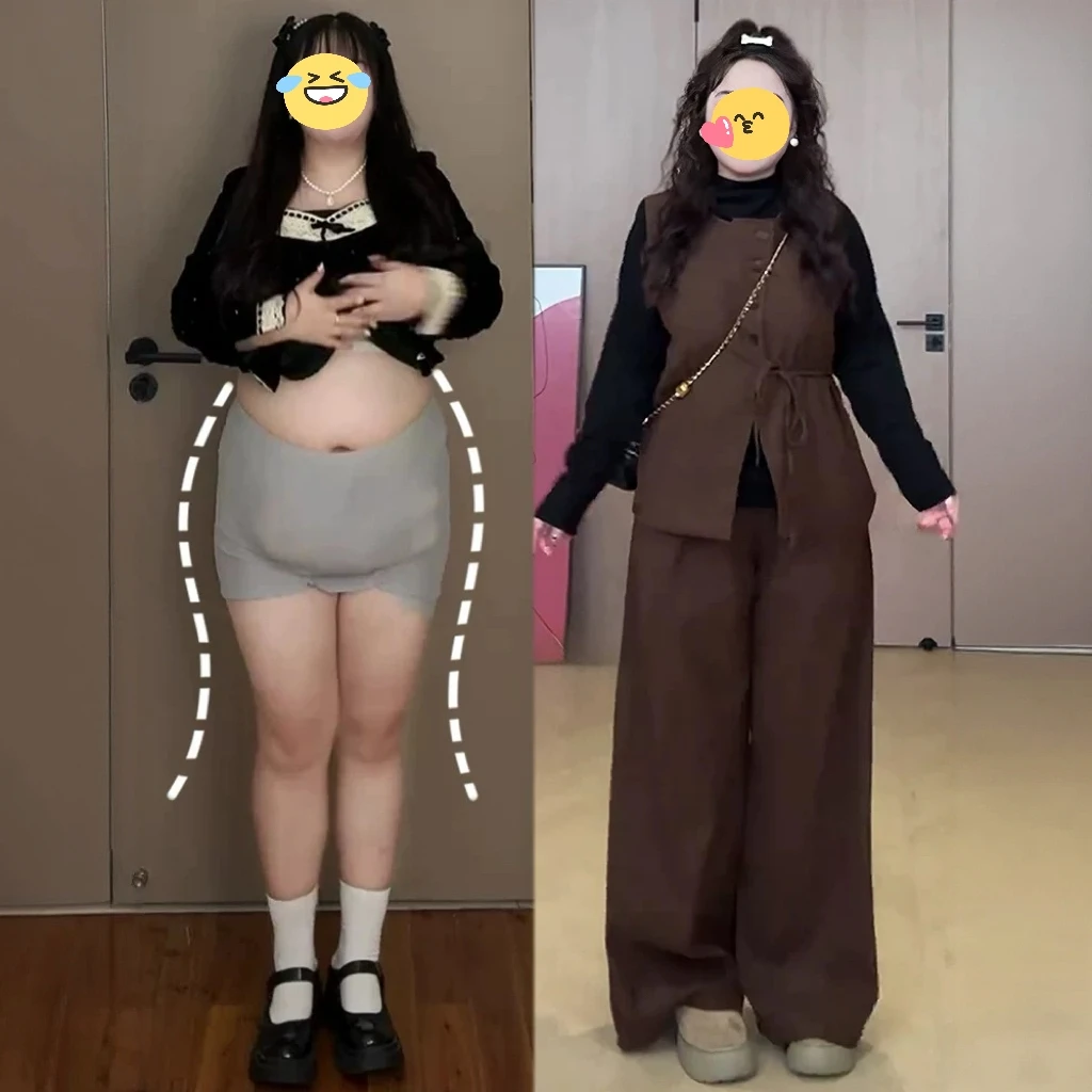 大码小香风套装秋季胖MM梨型身材遮肚显瘦马甲半身裙打底衫三件套