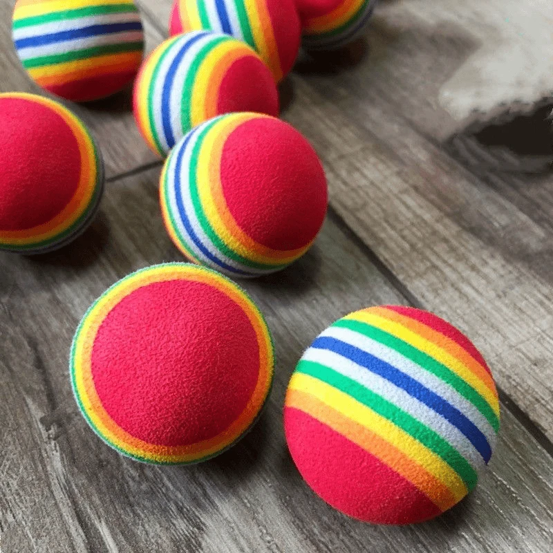 猫咪球类玩具彩虹球解闷自嗨球猫玩具耐玩猫玩具球宠物玩具逗猫球