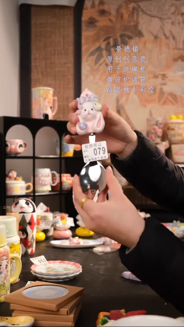 摆件陶旺的可以陶瓷手工手绘设计师款