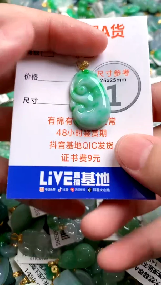 颈饰18K金镶嵌翡翠0902631631