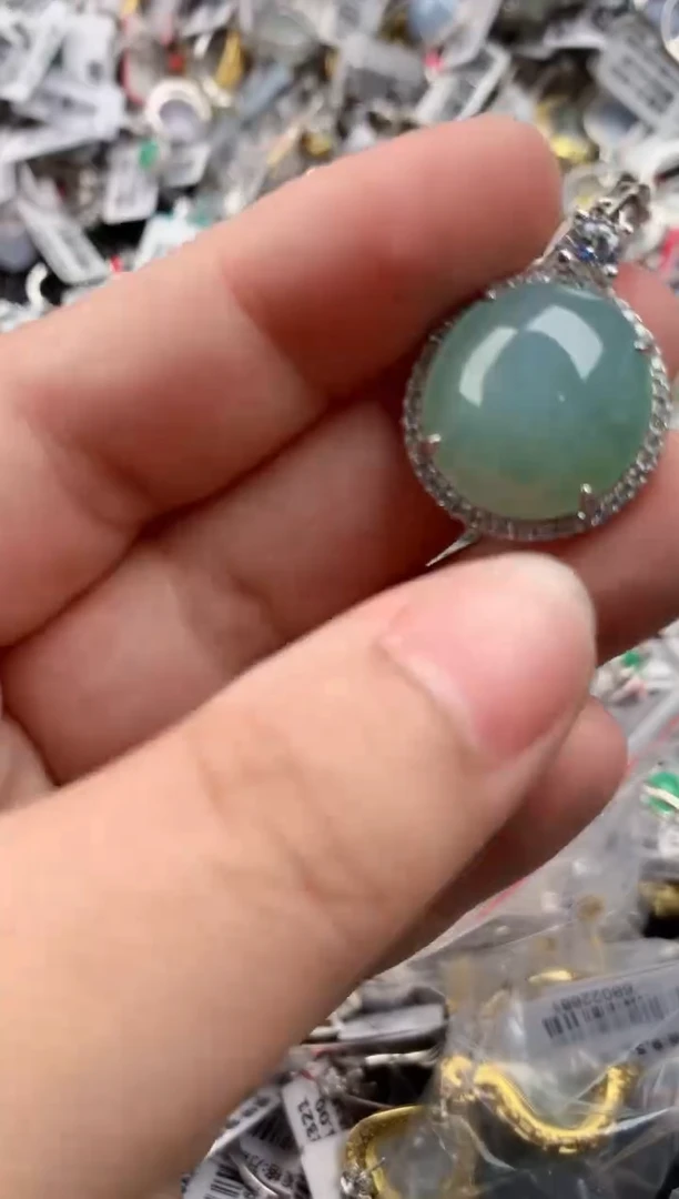 银S925镶嵌戒指翡翠333   9