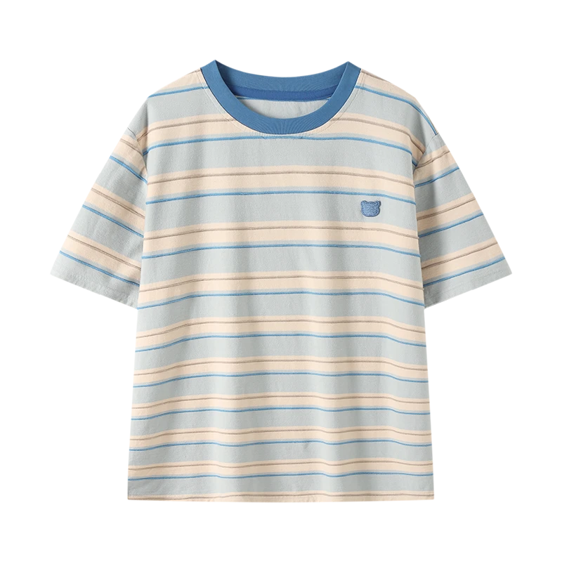 【亲子卡通短袖T 小乐妈咪】婴儿装男女童短袖条纹T恤夏装宝宝夏季