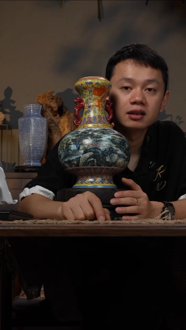 摆件WN问泥景德镇陶瓷花瓶摆件