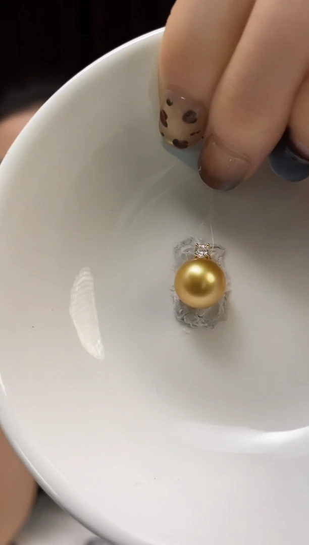 吊坠(不含链)银S925镶嵌海水珍珠10-11南洋金珍珠吊坠