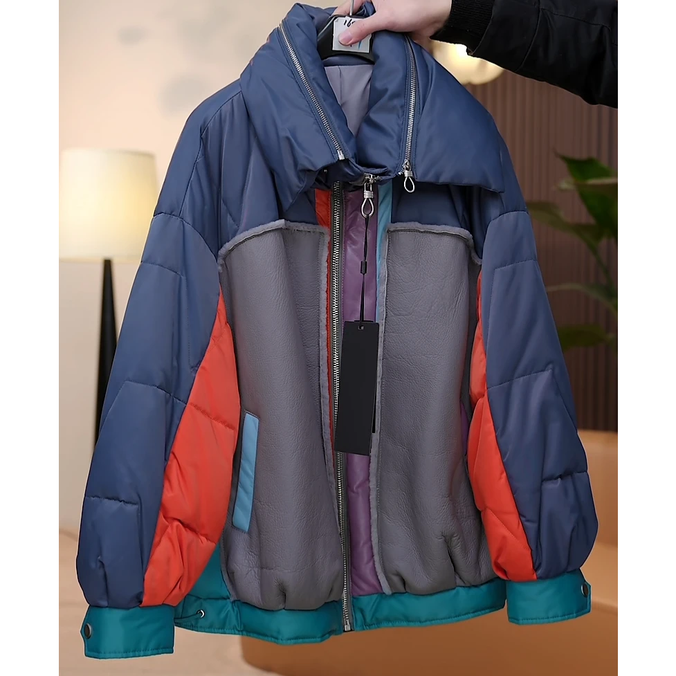 【茅茅专属】22028绵羊皮拼接羽绒服