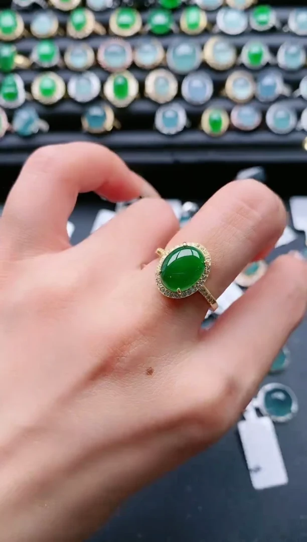 【闪购商品】翡翠戒指银S925镶嵌111111