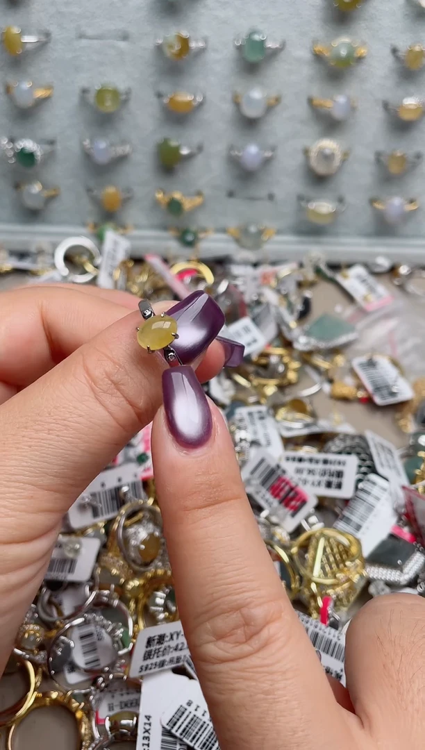 翡翠戒指银S925镶嵌.