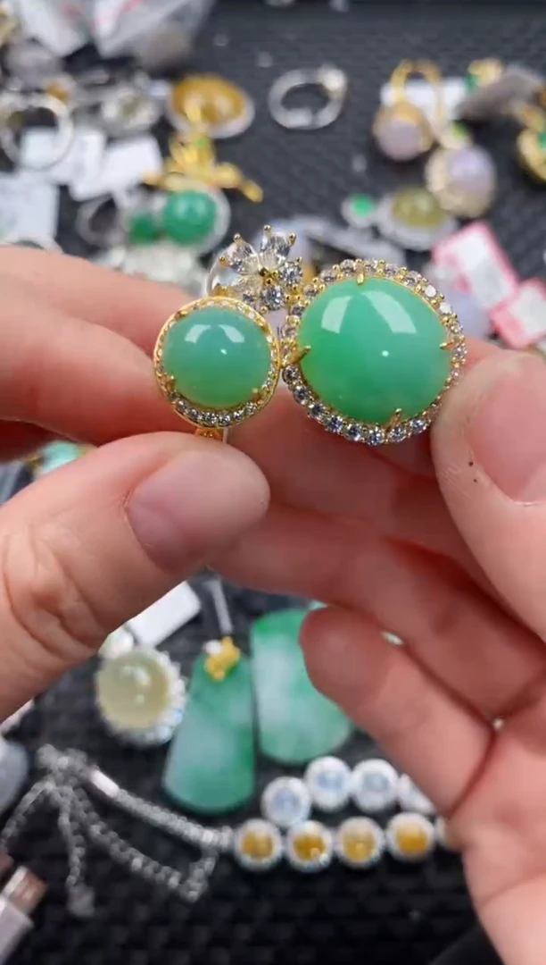 银S925镶嵌戒指翡翠快**生444              4