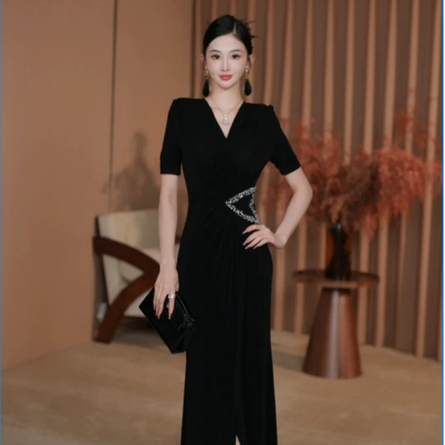 东东定制【缪斯女神】25年夏装新品时尚气质轻奢显瘦百搭连衣裙