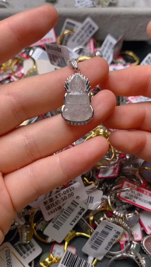 银S925镶嵌戒指翡翠百内无证书