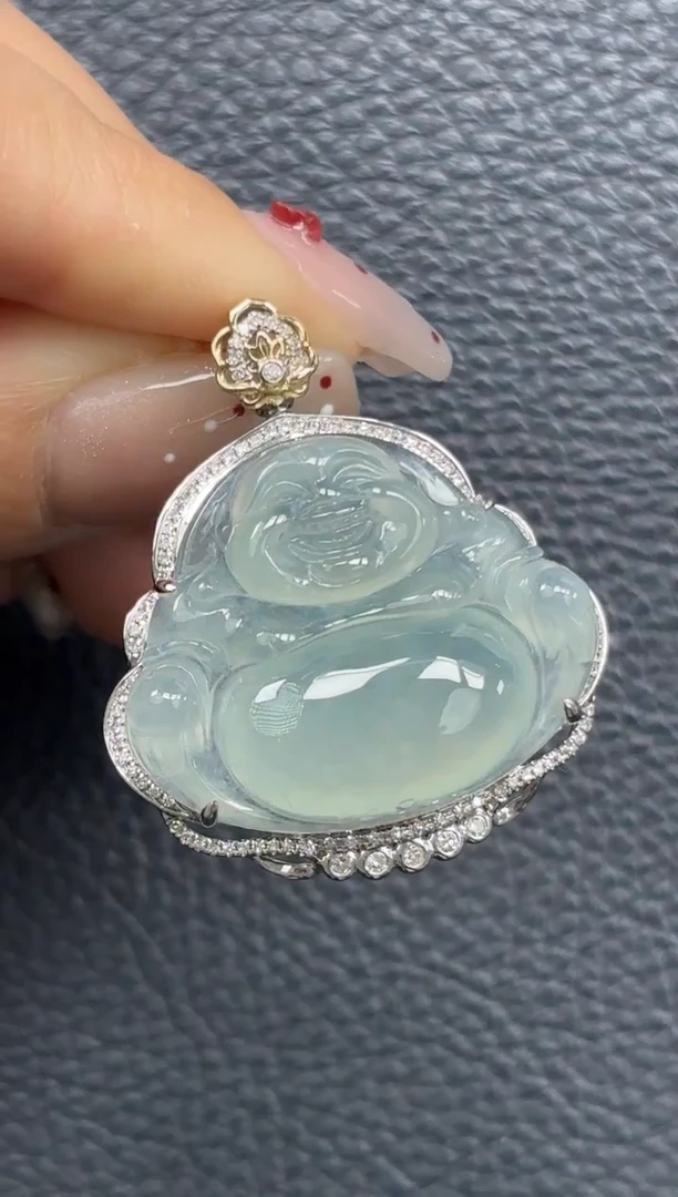 颈饰18K金镶嵌翡翠YM1109-4 佛公