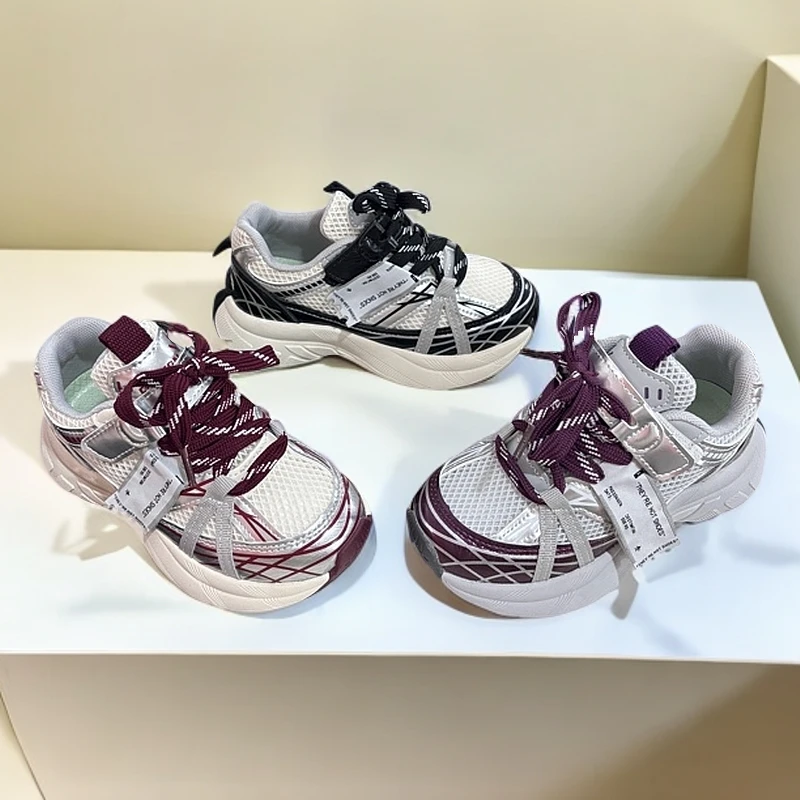 儿童潮款夏季单网透气男童女童时尚潮流休闲百搭魔术贴运动鞋1192