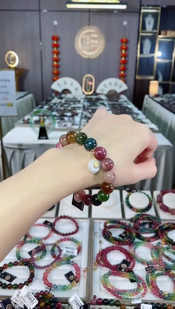 未镶嵌老矿碧玺单圈手串11mm+碧玺hon多样性发货一条