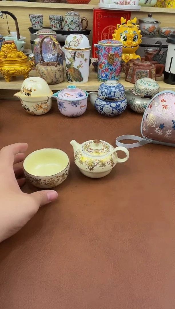 陶瓷茶具摆件旅行套组