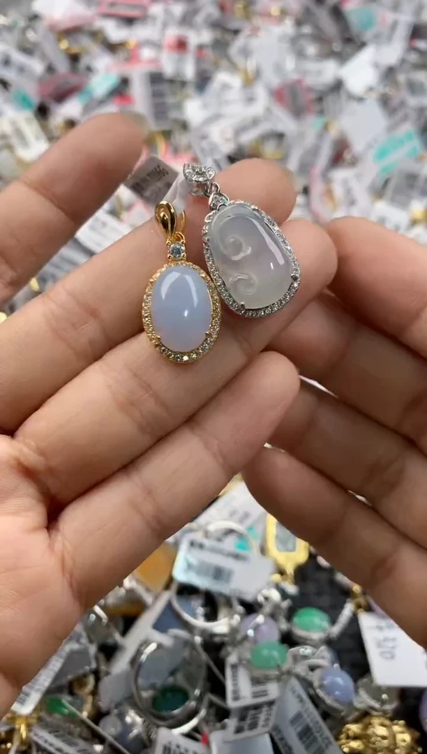 银S925镶嵌戒指翡翠999----1
